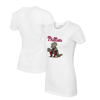 Philadelphia Phillies Tiny Turnip Women's Triceratops T-Shirt - White