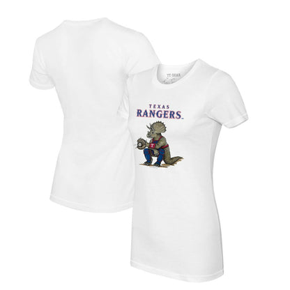 Texas Rangers Tiny Turnip Women's Triceratops T-Shirt - White