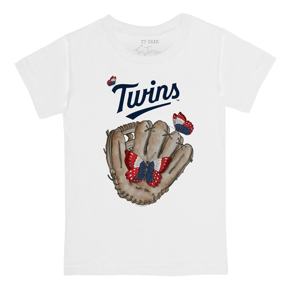 Minnesota Twins Tiny Turnip Youth Butterfly Glove T-Shirt - White