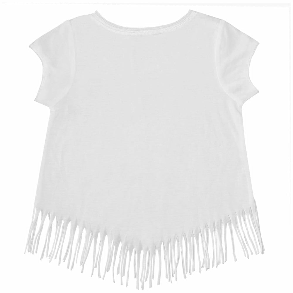 Tampa Bay Rays Tiny Turnip Girls Youth Lilies & Ladybugs Fringe T-Shirt - White