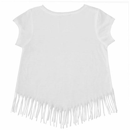 Tampa Bay Rays Tiny Turnip Girls Youth Lilies & Ladybugs Fringe T-Shirt - White