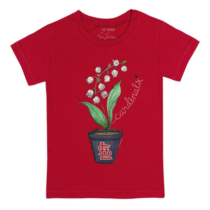 St. Louis Cardinals Tiny Turnip Youth Lilies & Ladybugs T-Shirt - Red