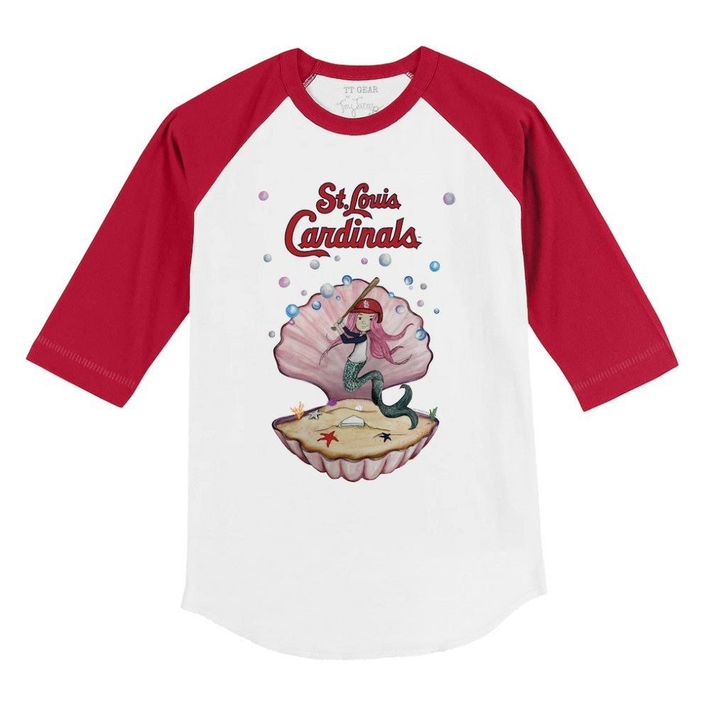St. Louis Cardinals Tiny Turnip Youth Mermaid 3/4-Sleeve Raglan T-Shirt - White/Red