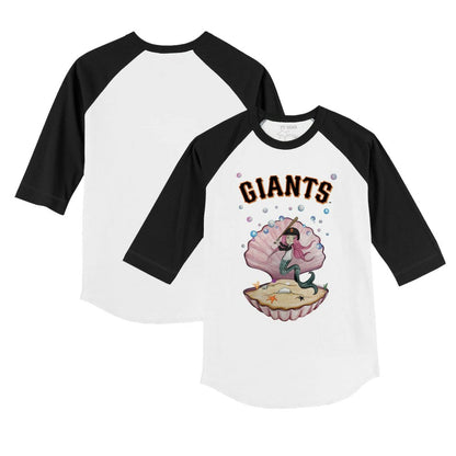 San Francisco Giants Tiny Turnip Youth Mermaid 3/4-Sleeve Raglan T-Shirt - White/Black