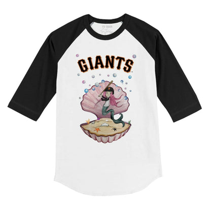 San Francisco Giants Tiny Turnip Youth Mermaid 3/4-Sleeve Raglan T-Shirt - White/Black