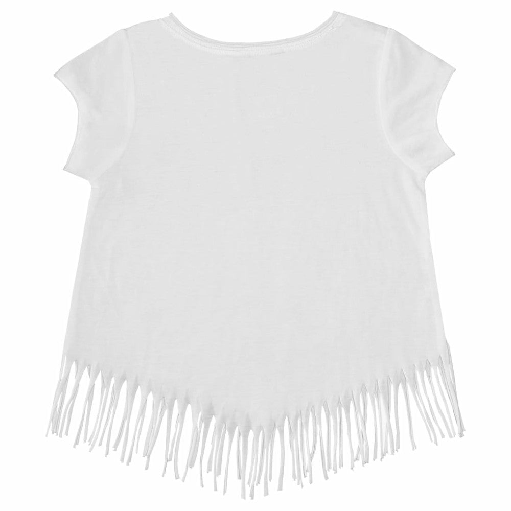 Toronto Blue Jays Tiny Turnip Girls Youth Mermaid Fringe T-Shirt - White