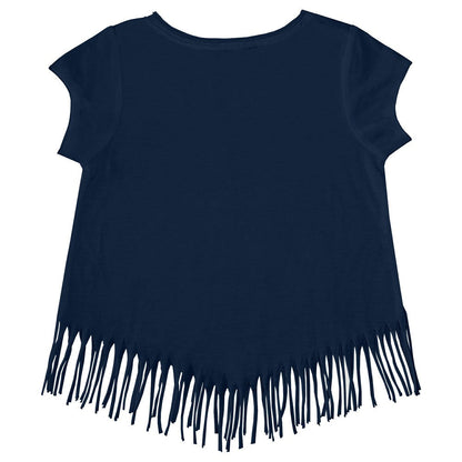 Milwaukee Brewers Tiny Turnip Girls Youth Mermaid Fringe T-Shirt - Navy