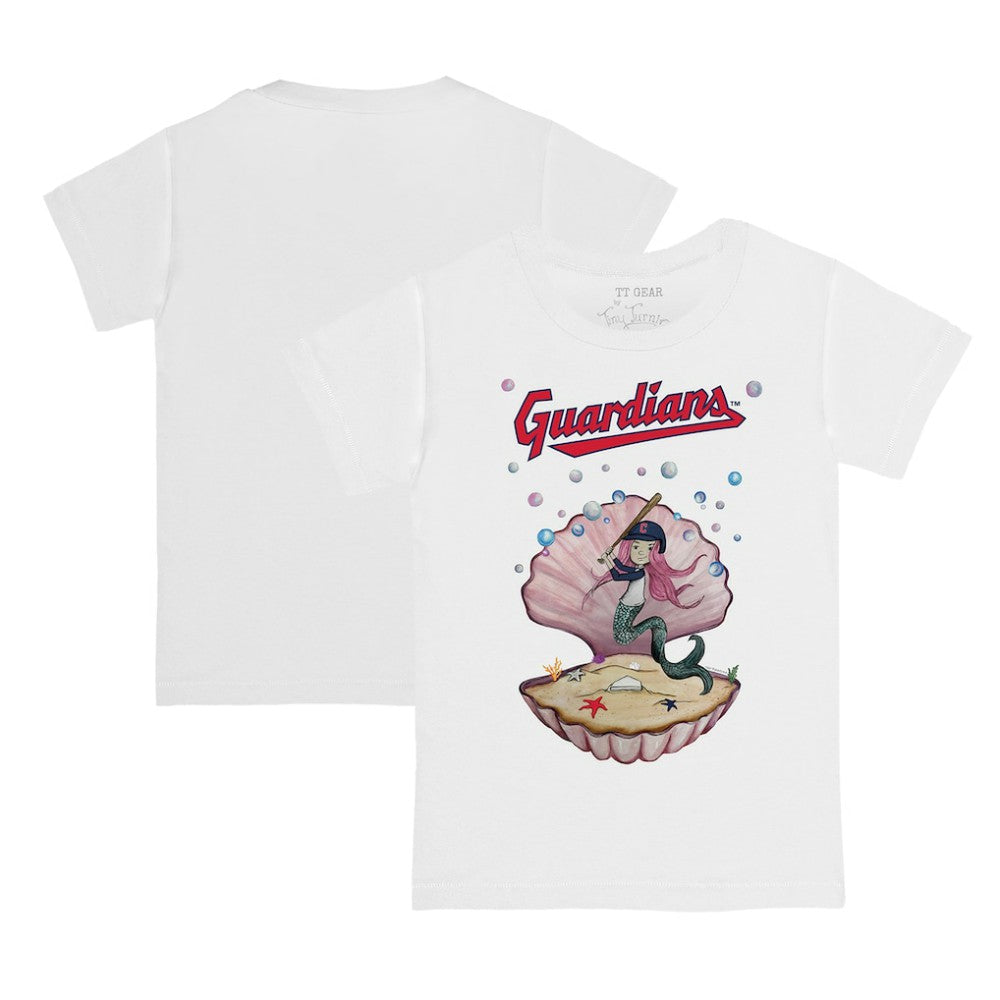 Cleveland Guardians Tiny Turnip Youth Mermaid T-Shirt - White