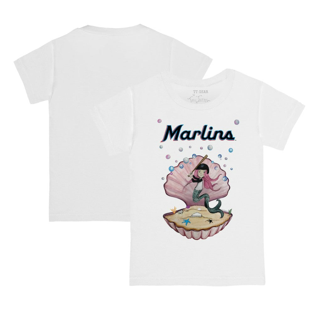 Miami Marlins Tiny Turnip Youth Mermaid T-Shirt - White
