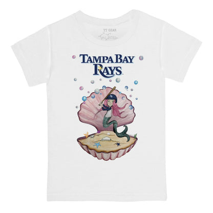 Tampa Bay Rays Tiny Turnip Youth Mermaid T-Shirt - White