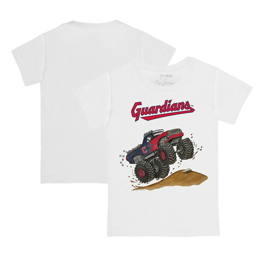 Cleveland Guardians Tiny Turnip Youth Monster Truck T-Shirt - White
