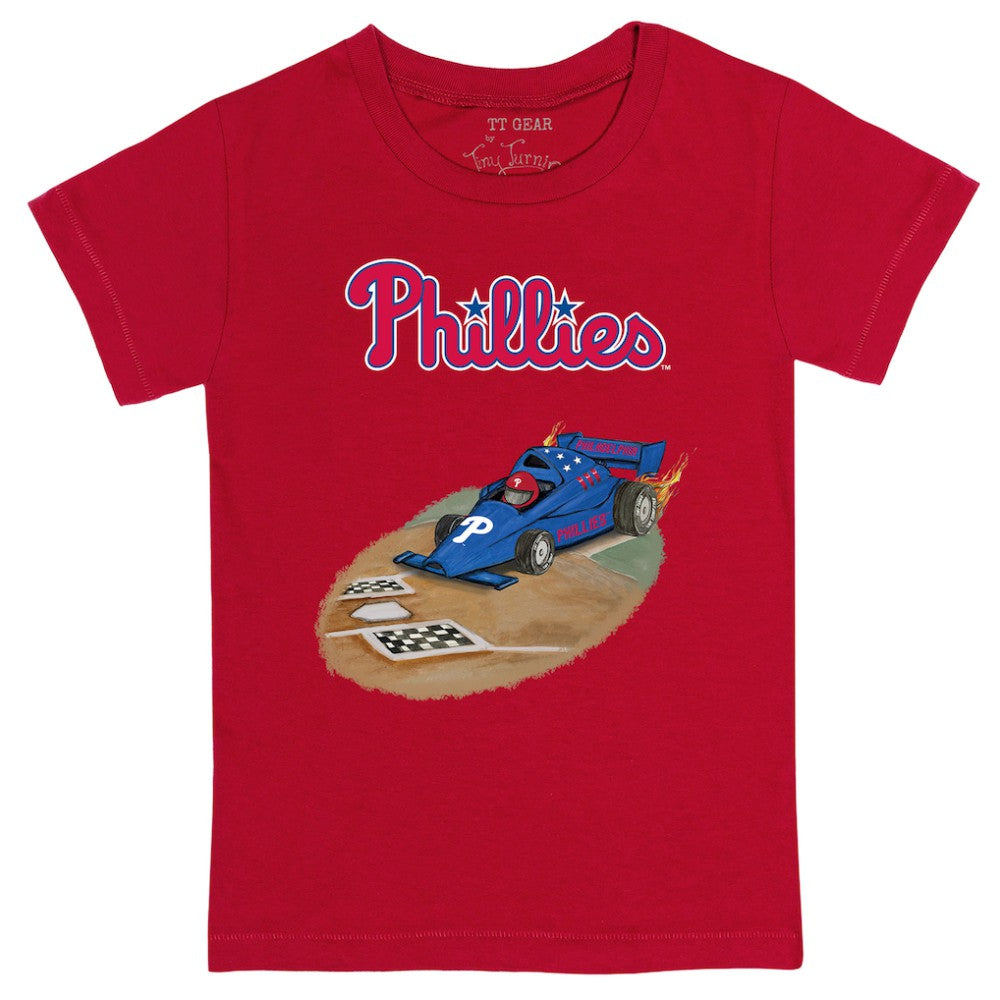 Philadelphia Phillies Tiny Turnip Youth Race Car T-Shirt - Red