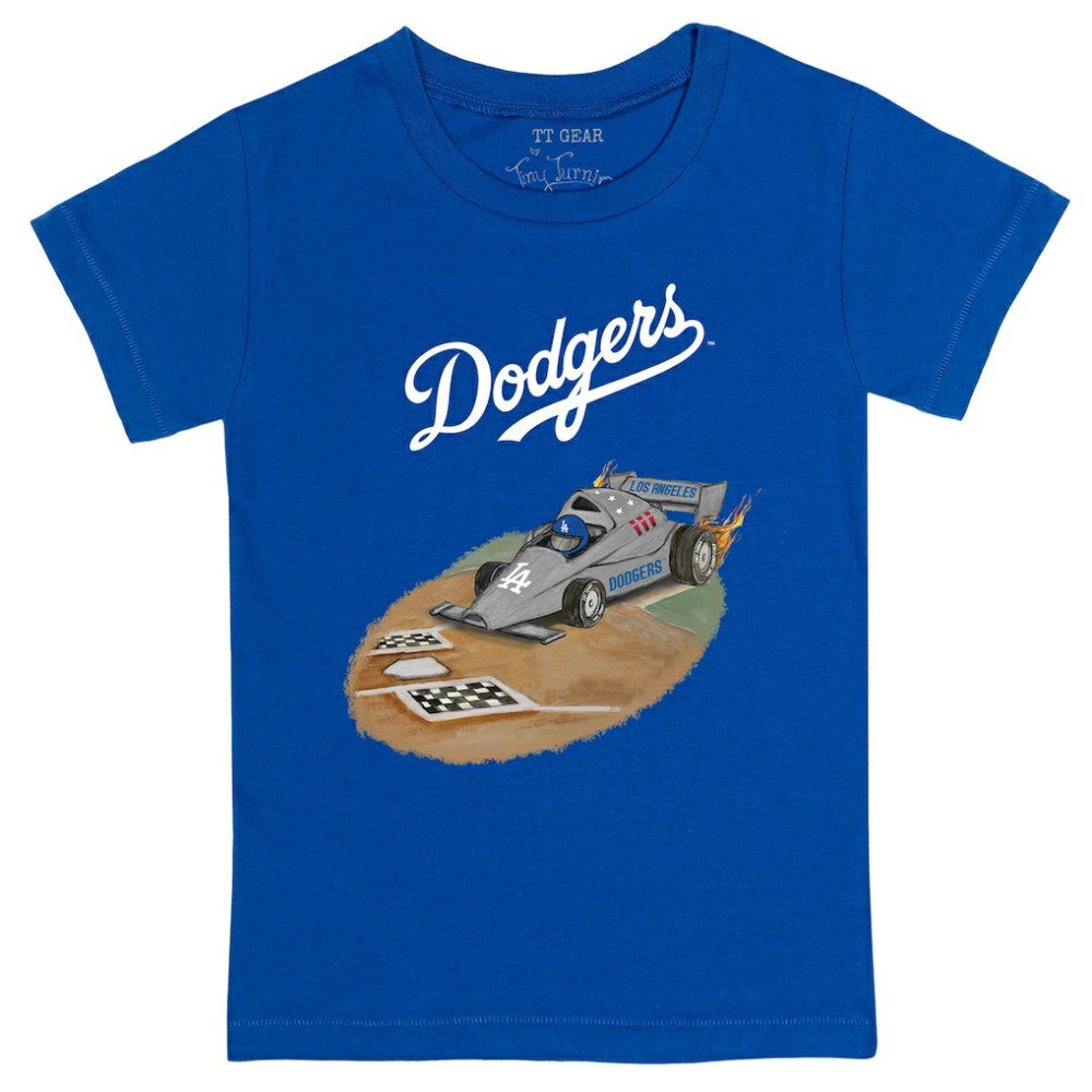 Los Angeles Dodgers Tiny Turnip Youth Race Car T-Shirt - Royal