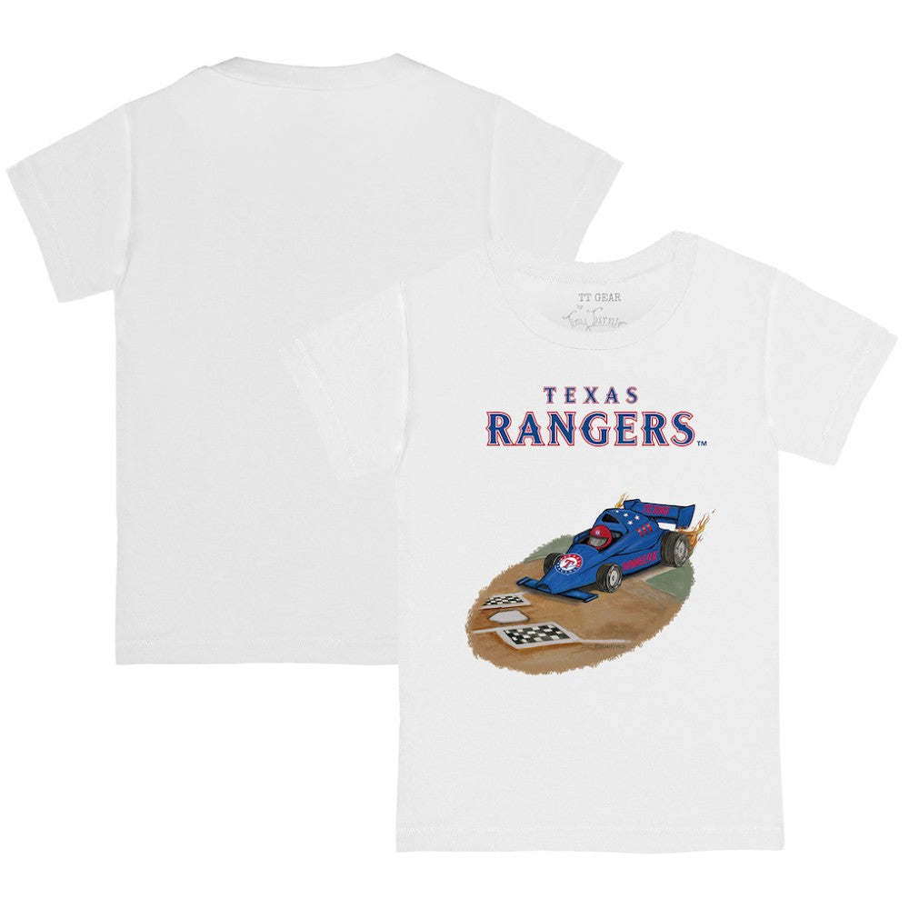 Texas Rangers Tiny Turnip Youth Race Car T-Shirt - White