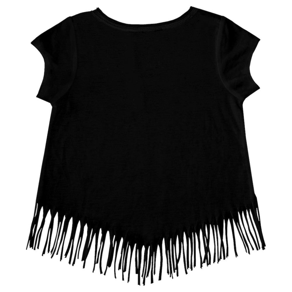Pittsburgh Pirates Tiny Turnip Girls Youth Tattoo Rose Fringe T-Shirt - Black