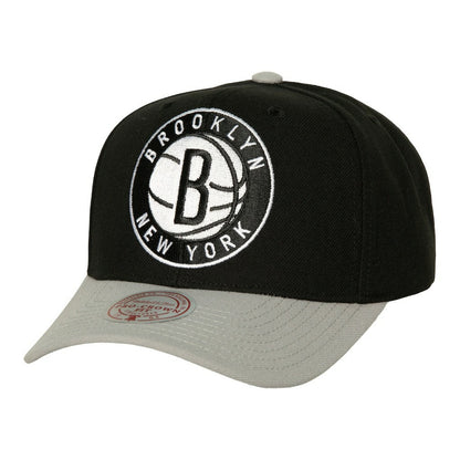 Brooklyn Nets Soul XL Logo Pro Crown Snapback Hat - Black/Gray | Mitchell & Ness cheap