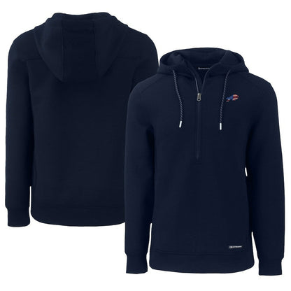 Buffalo Bills Cutter & Buck Americana Roam Eco Half-Zip Recycled Pullover Hoodie - Navy for sale