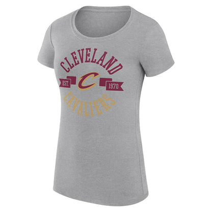 Cleveland Cavaliers G-III 4Her by Carl Banks Women's Super-Slim Fit Lightweight Large City Logo T-Shirt sale - Heather Gray outlet