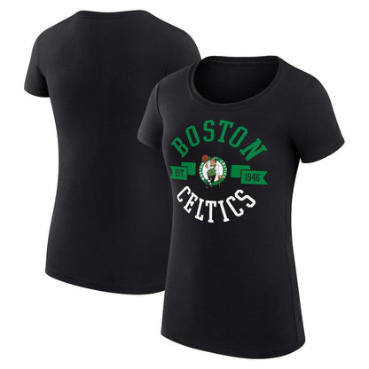 Boston Celtics G-III 4Her by Carl Banks Women's Super-Slim Fit Lightweight Large City Logo T-Shirt - Black for sale