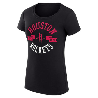 Houston Rockets G-III 4Her by Carl Banks Women's Super-Slim Fit Lightweight Large City Logo T-Shirt - Black for sale