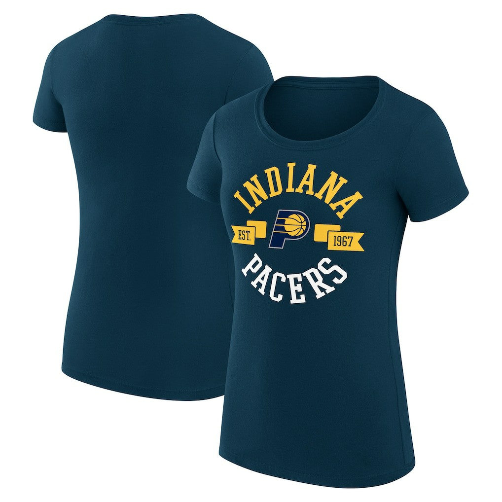 Indiana Pacers G-III 4Her by Carl Banks Women's Super-Slim Fit Lightweight Large City Logo T-Shirt - Navy on sale