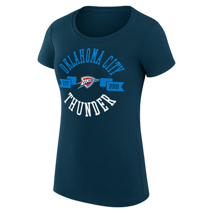 Oklahoma City Thunder G-III 4Her by Carl Banks Women's Super-Slim Fit Lightweight Large City Logo T-Shirt - Navy outlet