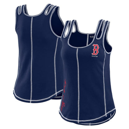 Boston Red Sox WEAR by Erin Andrews Women's Contrast Stitch Tank Top - Navy