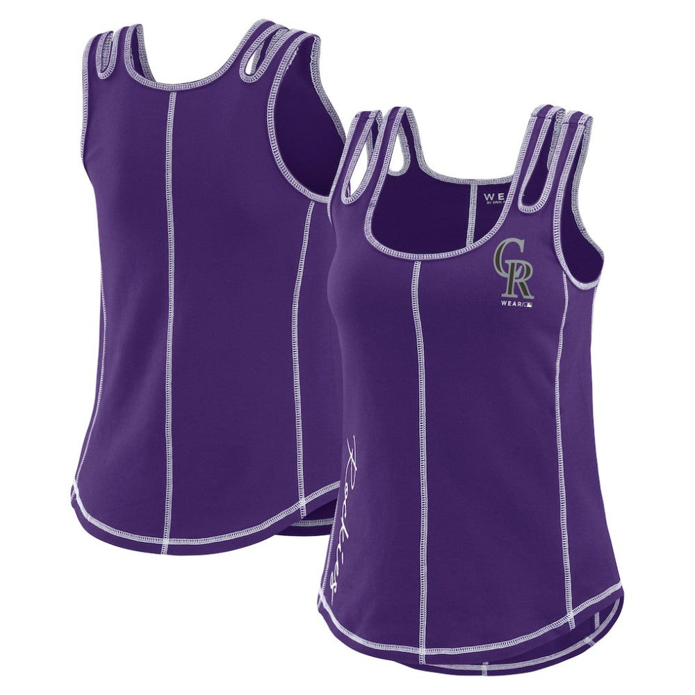 Colorado Rockies WEAR by Erin Andrews Women's Contrast Stitch Tank Top - Purple