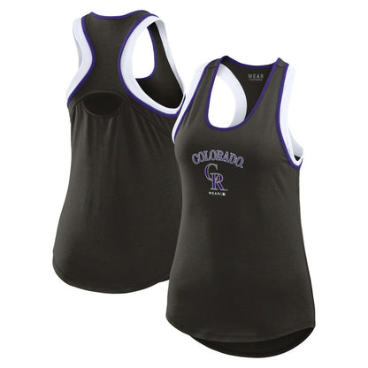 Colorado Rockies WEAR by Erin Andrews Women's Colorblock Racerback Tank Top - Black