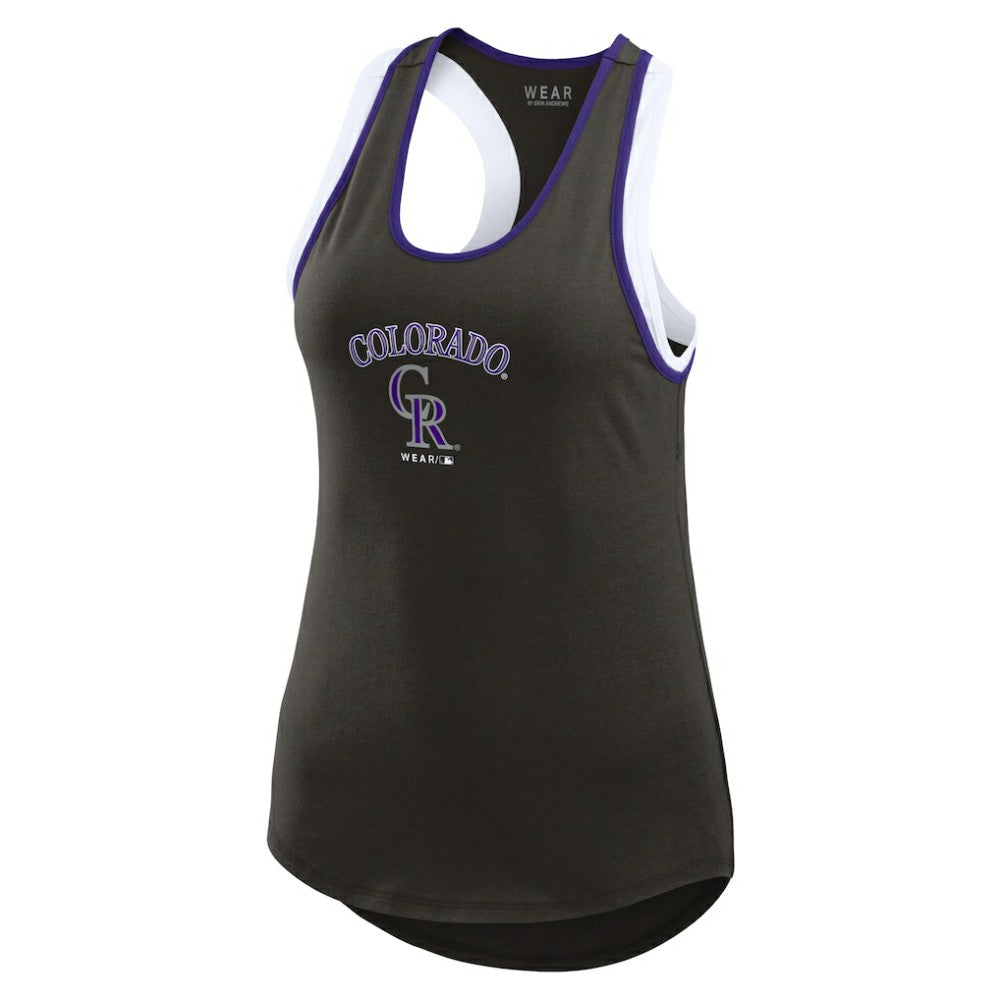 Colorado Rockies WEAR by Erin Andrews Women's Colorblock Racerback Tank Top - Black