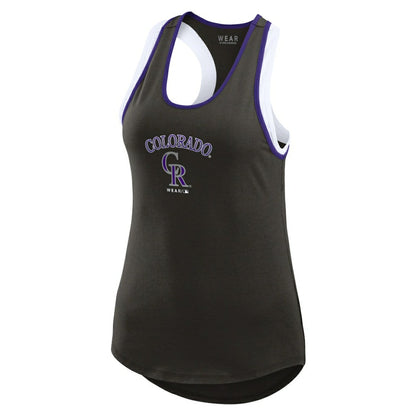 Colorado Rockies WEAR by Erin Andrews Women's Colorblock Racerback Tank Top - Black