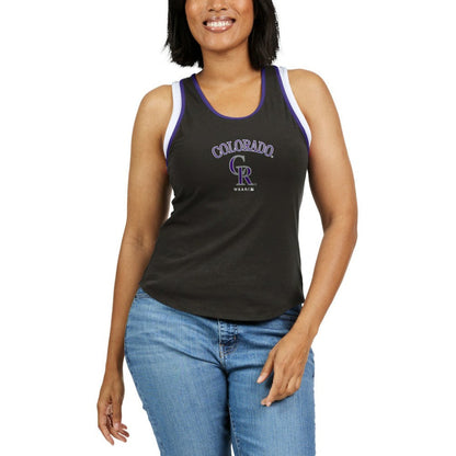 Colorado Rockies WEAR by Erin Andrews Women's Colorblock Racerback Tank Top - Black