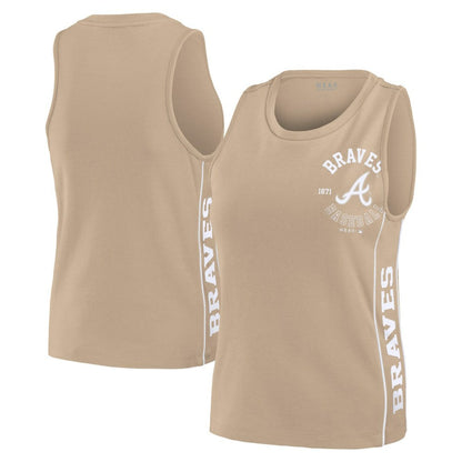 Atlanta Braves WEAR by Erin Andrews Women's Tonal Tank Top - Tan