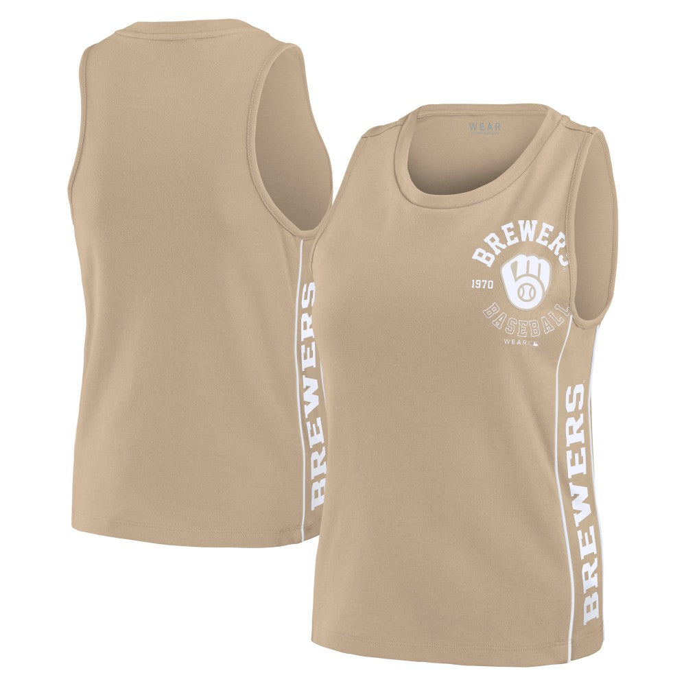 Milwaukee Brewers WEAR by Erin Andrews Women's Tonal Tank Top - Tan