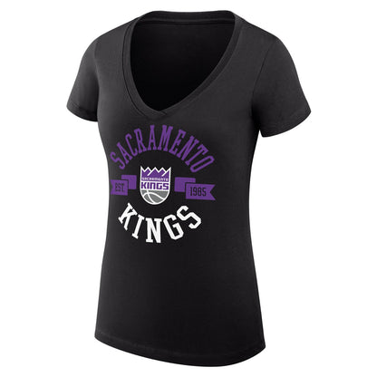 Sacramento Kings G-III 4Her by Carl Banks Women's Super-Slim Fit Lightweight Large City Logo V-Neck T-Shirt - Black online