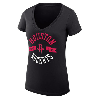 Houston Rockets G-III 4Her by Carl Banks Women's Super-Slim Fit Lightweight Large City Logo V-Neck T-Shirt - Black online