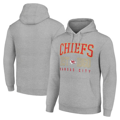 Kansas City Chiefs Starter Unisex Throwback Logo Pullover Hoodie - Heather Gray on sale