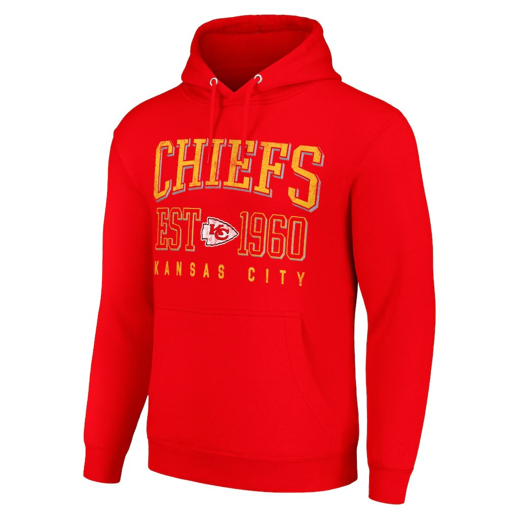 Kansas City Chiefs Starter Unisex Throwback Logo Pullover Hoodie - Red cheap