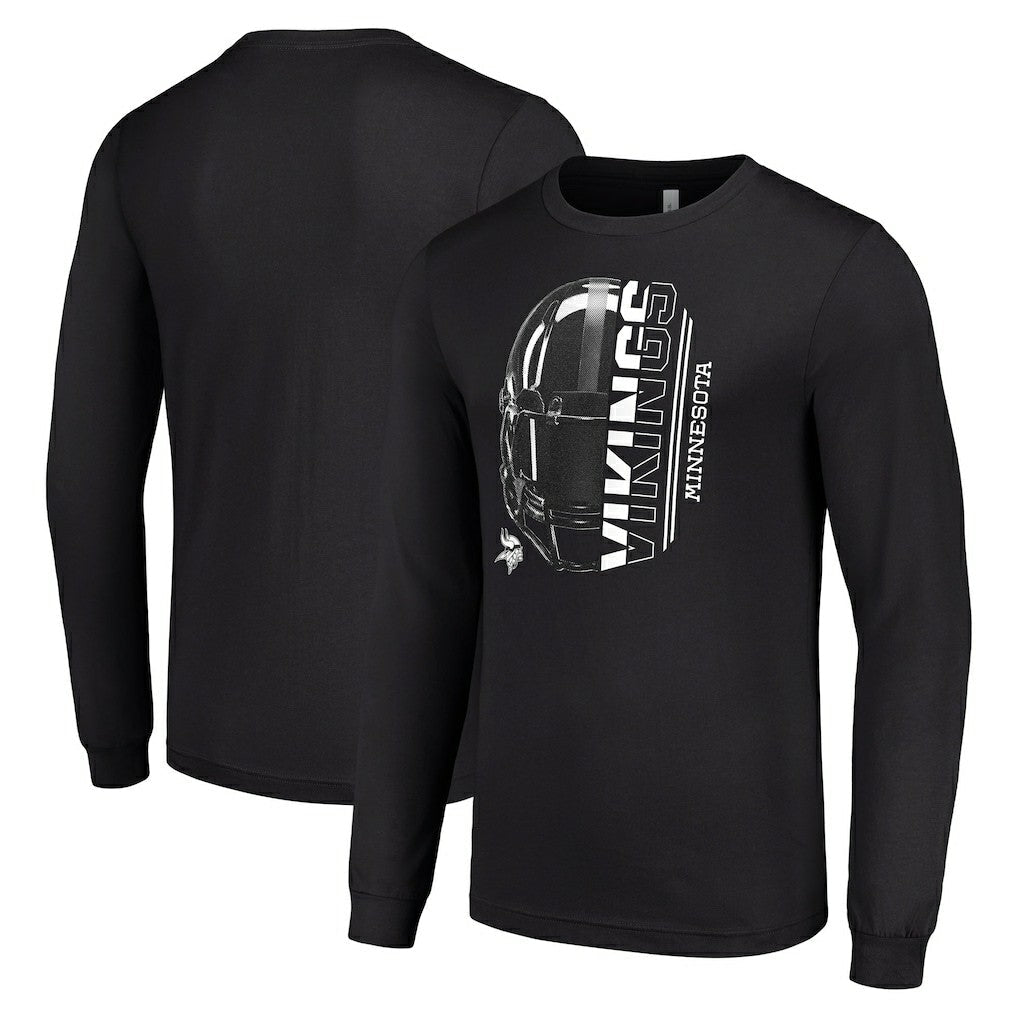 Minnesota Vikings Starter Half Helmet Logo Long Sleeve T-Shirt - Black cheap