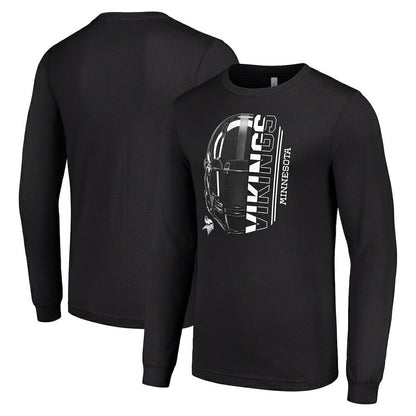 Minnesota Vikings Starter Half Helmet Logo Long Sleeve T-Shirt - Black cheap