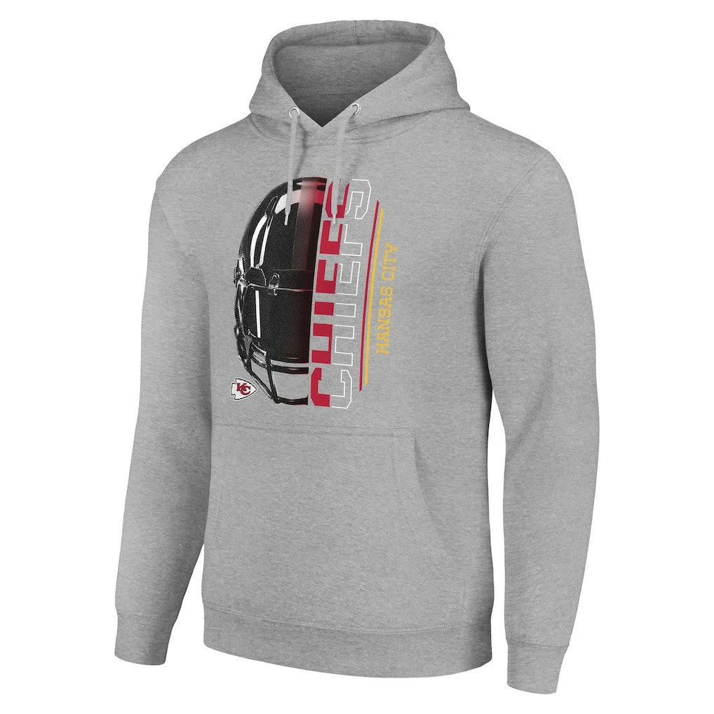 Kansas City Chiefs Starter Unisex Half Helmet Logo Pullover Hoodie - Heather Gray online