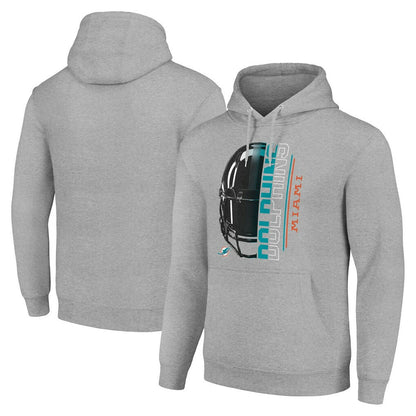 Miami Dolphins Starter Unisex Half Helmet Logo Pullover Hoodie - Heather Gray online