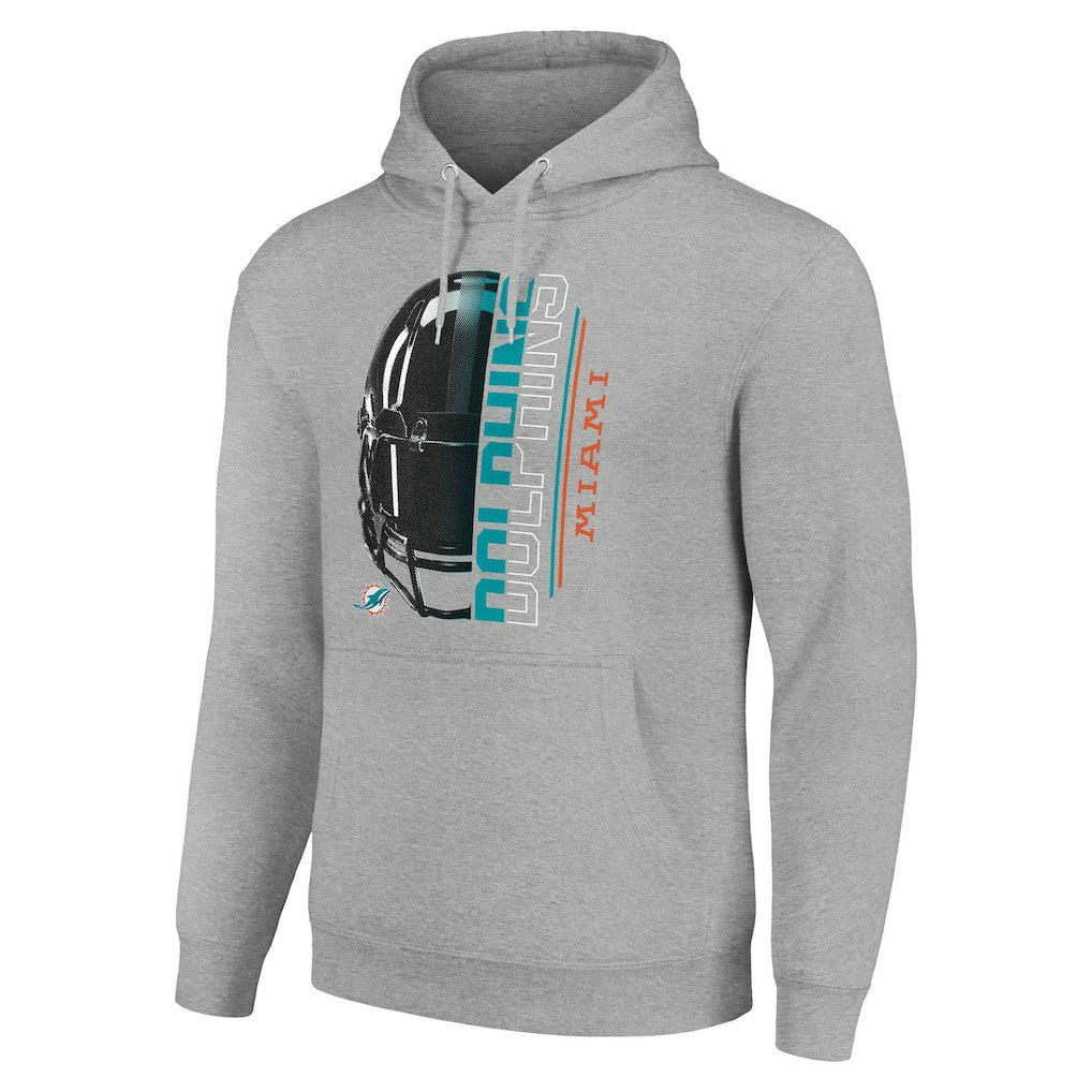 Miami Dolphins Starter Unisex Half Helmet Logo Pullover Hoodie - Heather Gray online
