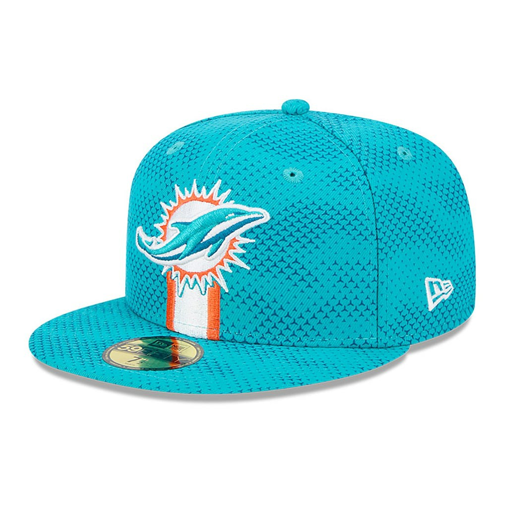 Miami Dolphins New Era 2024 Sideline 59FIFTY Fitted Hat - Aqua outlet