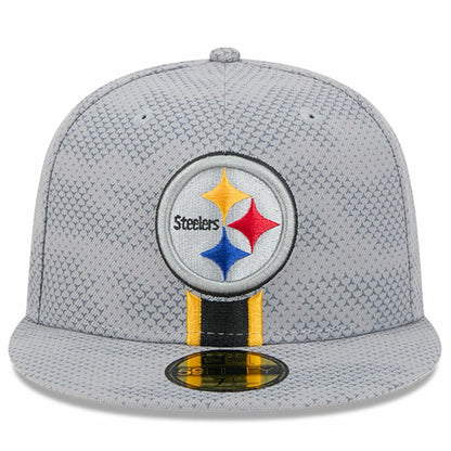 Pittsburgh Steelers New Era 2024 Sideline 59FIFTY Fitted Hat - Gray discount