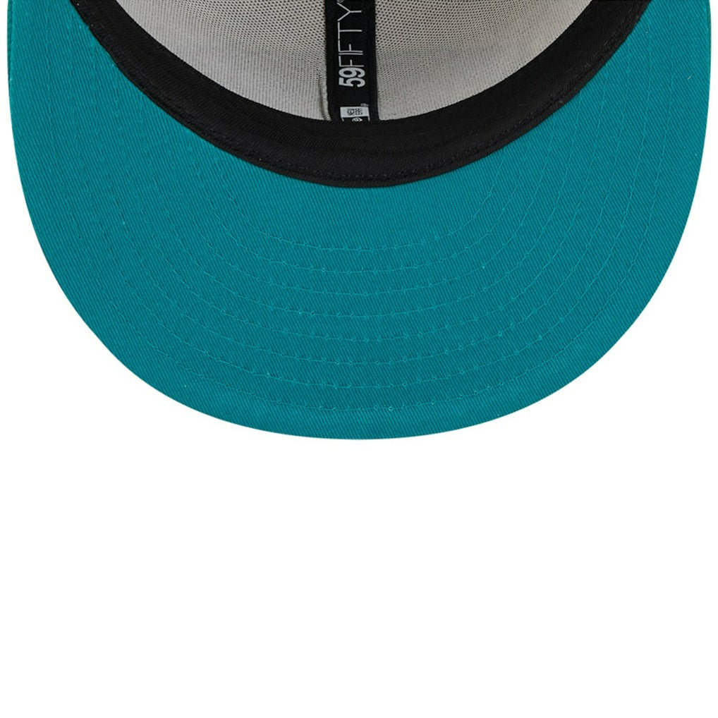 Miami Dolphins New Era 2024 Sideline Historic 59FIFTY Fitted Hat - Stone/Aqua discount