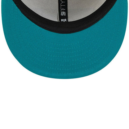 Miami Dolphins New Era 2024 Sideline Historic 59FIFTY Fitted Hat - Stone/Aqua discount