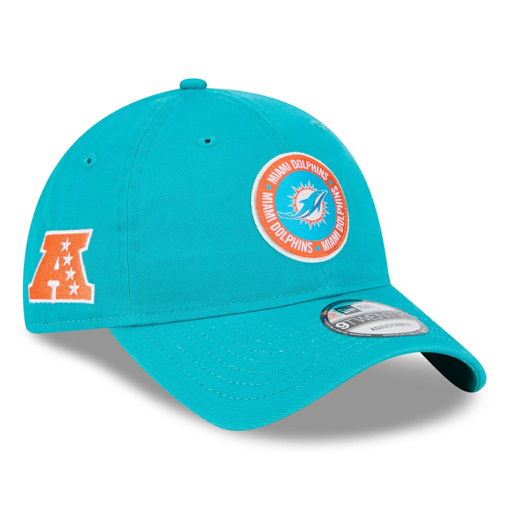 Miami Dolphins New Era 2024 Sideline 9TWENTY Adjustable Hat - Aqua on sale