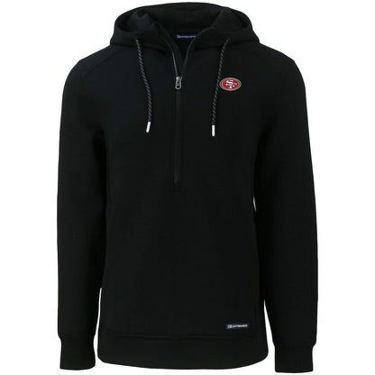 San Francisco 49ers Cutter & Buck Primary Mark Roam Eco Recycled Half-Zip Pullover Hoodie - Black outlet