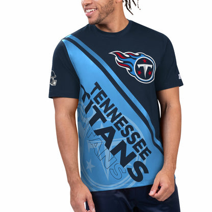 Tennessee Titans Starter Finish Line Extreme Graphic T-Shirt - Navy/Light Blue outlet